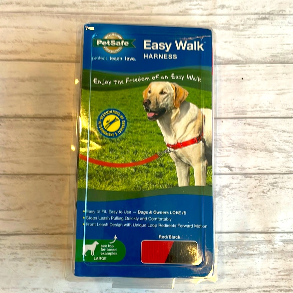 PET SAFE DOG HARNESS, Large, Easy Walk Training Harness in RED/BLACK